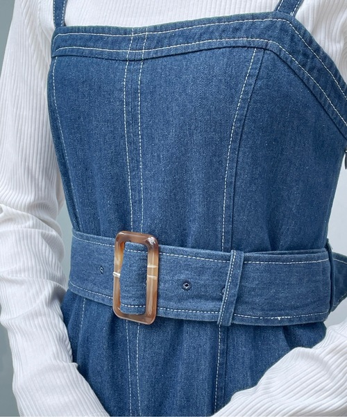 one way（ワンウェイ）の「フレアラインジャンスカ（ジャンパースカート・レディース・ダークブルー/ダークグレー/ブラック・FREE）」の7枚目の写真