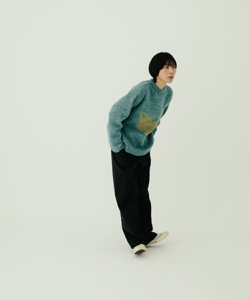 oblekt（オブレクト）の「MOHAIR BRUSHED KNIT（ニット/セーター・レディース・オレンジ/グリーン・FREE）」の5枚目の写真