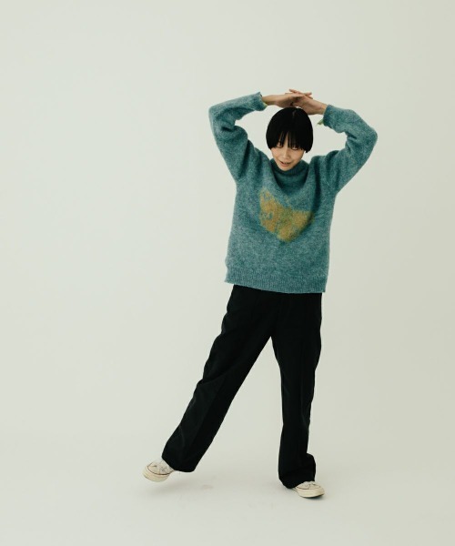 oblekt（オブレクト）の「MOHAIR BRUSHED KNIT（ニット/セーター・レディース・オレンジ/グリーン・FREE）」の7枚目の写真