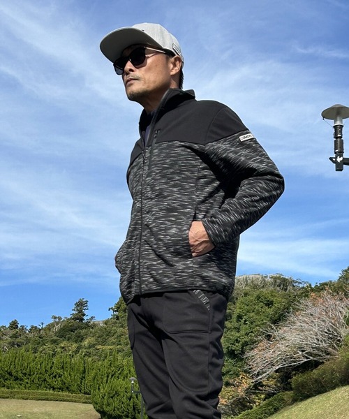 COMON GOLF(コモンゴルフ)の「裏フリース 防風 防寒 フルジップ ゴルフウェア スタンドネック ブルゾン ジャケット(ゴルフグッズ・メンズ・杢グレー/ネイビー/ヘザーチャコール/カーキ・XXL/XXXL/M/XL/L)」の3枚目の写真