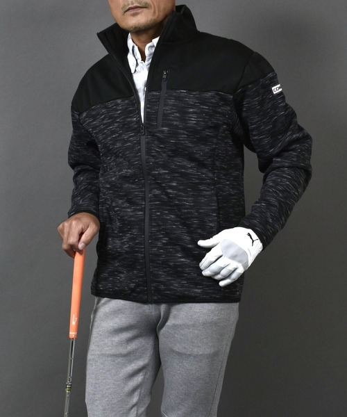 COMON GOLF(コモンゴルフ)の「裏フリース 防風 防寒 フルジップ ゴルフウェア スタンドネック ブルゾン ジャケット(ゴルフグッズ・メンズ・杢グレー/ネイビー/ヘザーチャコール/カーキ・XXL/XXXL/M/XL/L)」の6枚目の写真