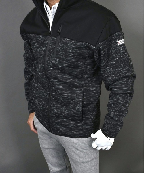 COMON GOLF(コモンゴルフ)の「裏フリース 防風 防寒 フルジップ ゴルフウェア スタンドネック ブルゾン ジャケット(ゴルフグッズ・メンズ・杢グレー/ネイビー/ヘザーチャコール/カーキ・XXL/XXXL/M/XL/L)」の15枚目の写真