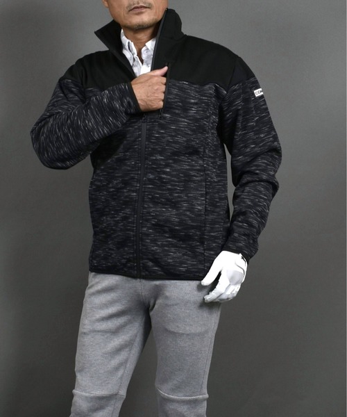 COMON GOLF(コモンゴルフ)の「裏フリース 防風 防寒 フルジップ ゴルフウェア スタンドネック ブルゾン ジャケット(ゴルフグッズ・メンズ・杢グレー/ネイビー/ヘザーチャコール/カーキ・XXL/XXXL/M/XL/L)」の16枚目の写真