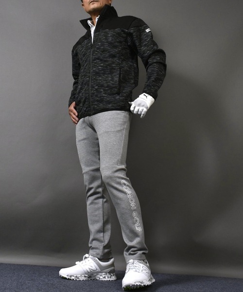 COMON GOLF(コモンゴルフ)の「裏フリース 防風 防寒 フルジップ ゴルフウェア スタンドネック ブルゾン ジャケット(ゴルフグッズ・メンズ・杢グレー/ネイビー/ヘザーチャコール/カーキ・XXL/XXXL/M/XL/L)」の12枚目の写真