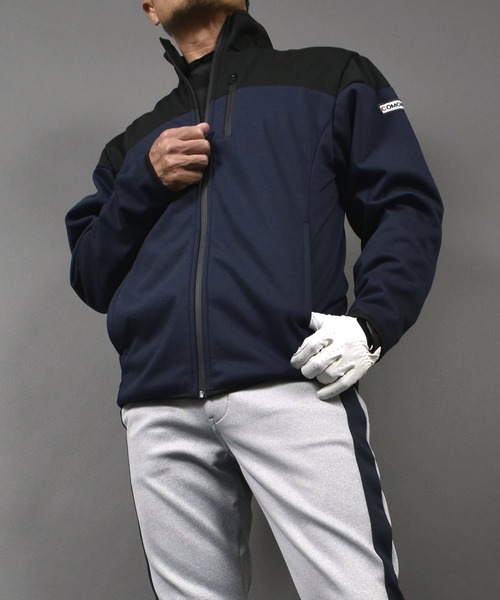 COMON GOLF(コモンゴルフ)の「裏フリース 防風 防寒 フルジップ ゴルフウェア スタンドネック ブルゾン ジャケット(ゴルフグッズ・メンズ・杢グレー/ネイビー/ヘザーチャコール/カーキ・XXL/XXXL/M/XL/L)」の18枚目の写真