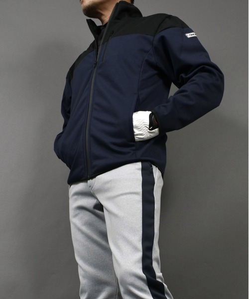 COMON GOLF(コモンゴルフ)の「裏フリース 防風 防寒 フルジップ ゴルフウェア スタンドネック ブルゾン ジャケット(ゴルフグッズ・メンズ・杢グレー/ネイビー/ヘザーチャコール/カーキ・XXL/XXXL/M/XL/L)」の17枚目の写真