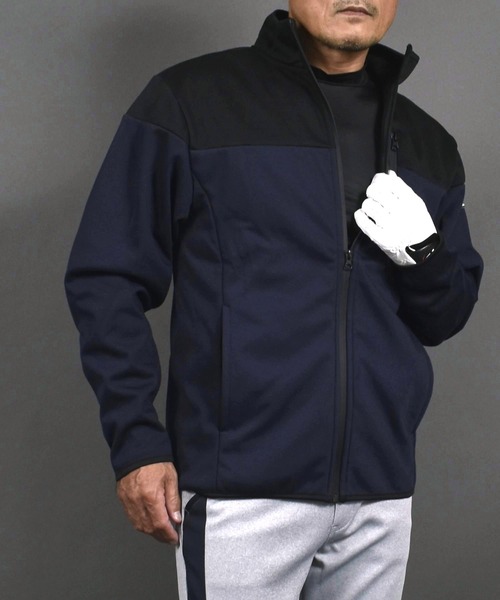COMON GOLF(コモンゴルフ)の「裏フリース 防風 防寒 フルジップ ゴルフウェア スタンドネック ブルゾン ジャケット(ゴルフグッズ・メンズ・杢グレー/ネイビー/ヘザーチャコール/カーキ・XXL/XXXL/M/XL/L)」の19枚目の写真
