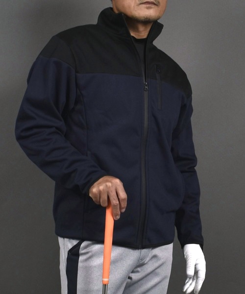 COMON GOLF(コモンゴルフ)の「裏フリース 防風 防寒 フルジップ ゴルフウェア スタンドネック ブルゾン ジャケット(ゴルフグッズ・メンズ・杢グレー/ネイビー/ヘザーチャコール/カーキ・XXL/XXXL/M/XL/L)」の21枚目の写真