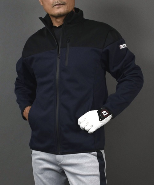 COMON GOLF(コモンゴルフ)の「裏フリース 防風 防寒 フルジップ ゴルフウェア スタンドネック ブルゾン ジャケット(ゴルフグッズ・メンズ・杢グレー/ネイビー/ヘザーチャコール/カーキ・XXL/XXXL/M/XL/L)」の20枚目の写真