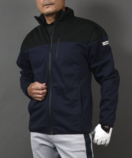 COMON GOLF(コモンゴルフ)の「裏フリース 防風 防寒 フルジップ ゴルフウェア スタンドネック ブルゾン ジャケット(ゴルフグッズ・メンズ・杢グレー/ネイビー/ヘザーチャコール/カーキ・XXL/XXXL/M/XL/L)」の8枚目の写真