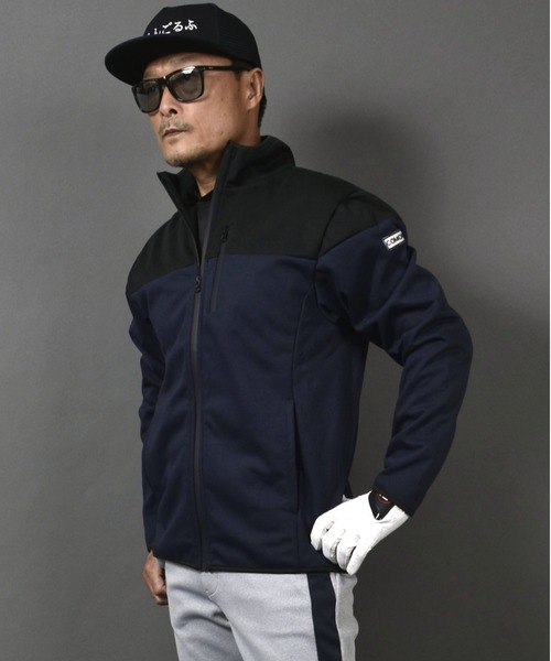 COMON GOLF(コモンゴルフ)の「裏フリース 防風 防寒 フルジップ ゴルフウェア スタンドネック ブルゾン ジャケット(ゴルフグッズ・メンズ・杢グレー/ネイビー/ヘザーチャコール/カーキ・XXL/XXXL/M/XL/L)」の9枚目の写真