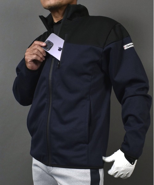 COMON GOLF(コモンゴルフ)の「裏フリース 防風 防寒 フルジップ ゴルフウェア スタンドネック ブルゾン ジャケット(ゴルフグッズ・メンズ・杢グレー/ネイビー/ヘザーチャコール/カーキ・XXL/XXXL/M/XL/L)」の10枚目の写真