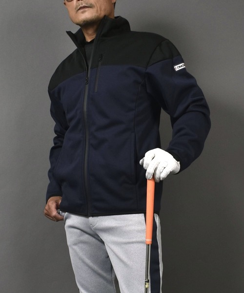 COMON GOLF(コモンゴルフ)の「裏フリース 防風 防寒 フルジップ ゴルフウェア スタンドネック ブルゾン ジャケット(ゴルフグッズ・メンズ・杢グレー/ネイビー/ヘザーチャコール/カーキ・XXL/XXXL/M/XL/L)」の11枚目の写真