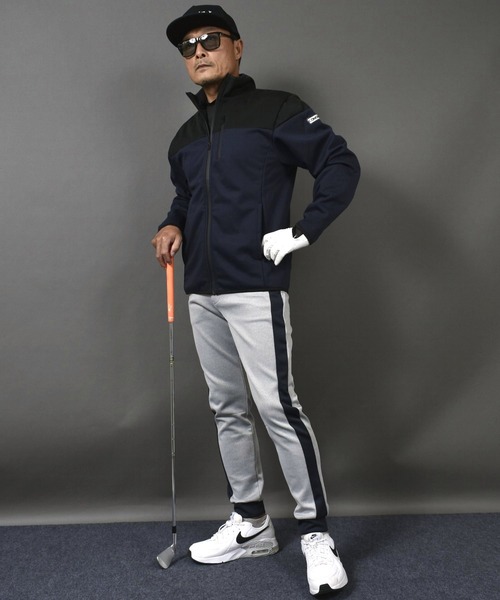 COMON GOLF(コモンゴルフ)の「裏フリース 防風 防寒 フルジップ ゴルフウェア スタンドネック ブルゾン ジャケット(ゴルフグッズ・メンズ・杢グレー/ネイビー/ヘザーチャコール/カーキ・XXL/XXXL/M/XL/L)」の7枚目の写真