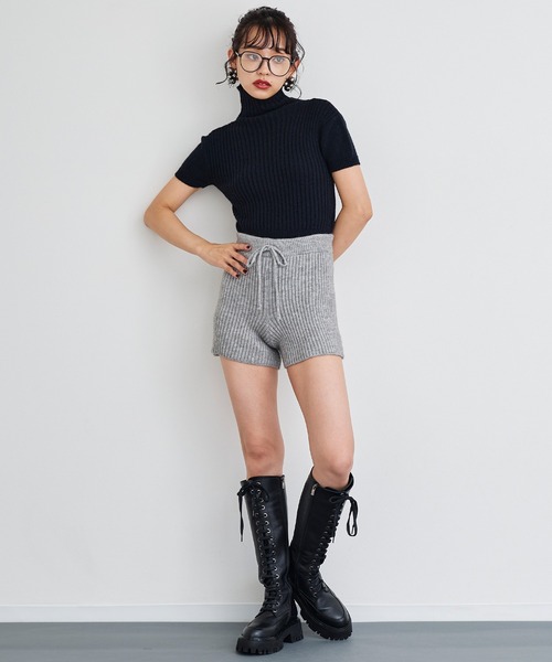 Narcissus（ナルシス）の「【Narcissus】ハンソデニット（ニット/セーター・レディース・ブラック/グレー・FREE）」の3枚目の写真