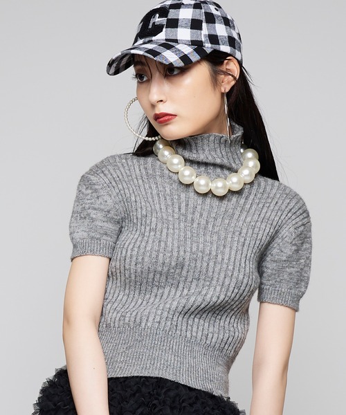 Narcissus（ナルシス）の「【Narcissus】ハンソデニット（ニット/セーター・レディース・ブラック/グレー・FREE）」の6枚目の写真