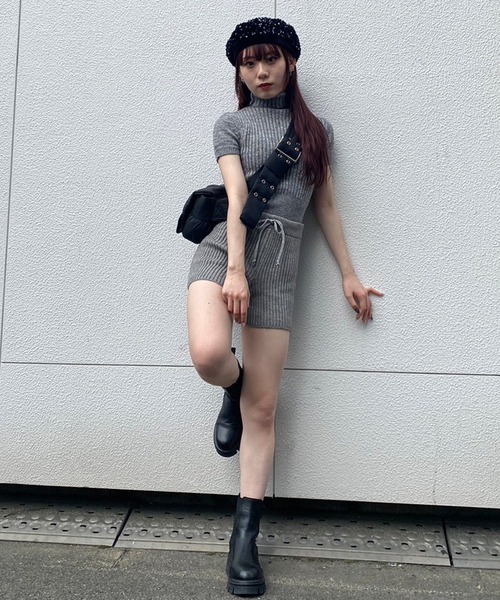 Narcissus（ナルシス）の「【Narcissus】ハンソデニット（ニット/セーター・レディース・ブラック/グレー・FREE）」の5枚目の写真