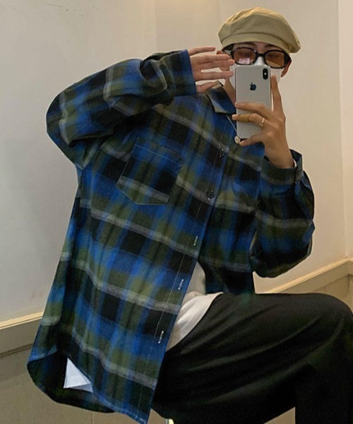 MGV(エムジーヴィー)の「マルチチェックシャツ(シャツ/ブラウス・メンズ・ブルー/ホワイト/グレー・X-LARGE/LARGE/MEDIUM)」の1枚目の写真