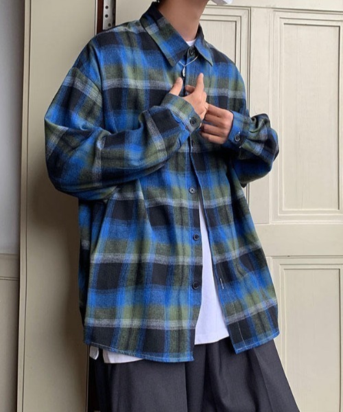 MGV(エムジーヴィー)の「マルチチェックシャツ(シャツ/ブラウス・メンズ・ブルー/ホワイト/グレー・X-LARGE/LARGE/MEDIUM)」の4枚目の写真