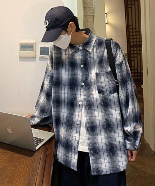 MGV(エムジーヴィー)の「マルチチェックシャツ(シャツ/ブラウス・メンズ・ブルー/ホワイト/グレー・X-LARGE/LARGE/MEDIUM)」の9枚目の写真