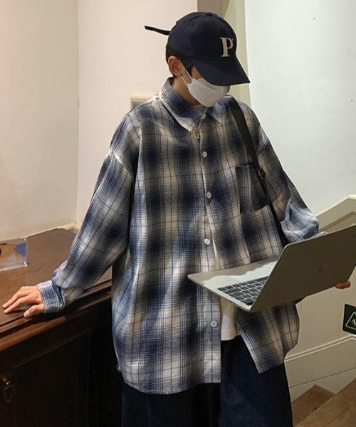 MGV(エムジーヴィー)の「マルチチェックシャツ(シャツ/ブラウス・メンズ・ブルー/ホワイト/グレー・X-LARGE/LARGE/MEDIUM)」の10枚目の写真