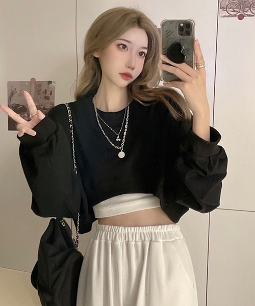 ZARA クロップド スキッパー スウェット - メルカリ