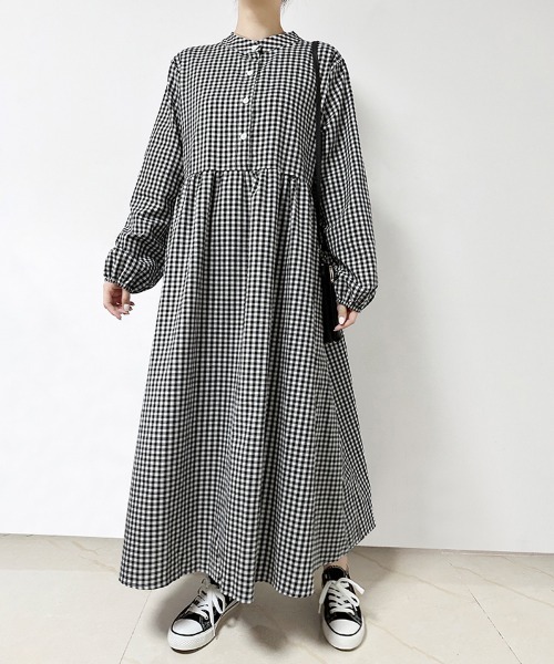 ストライプ柄シャツワンピース（ワンピース）｜Doux Belle