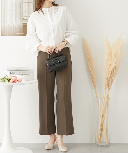 nissen(ニッセン)の「パール調ボタンブラウス(前後2WAY・袖2WAY)(シャツ/ブラウス・レディース・オフホワイト/ブラック/ボルドー・L/M)」の6枚目の写真