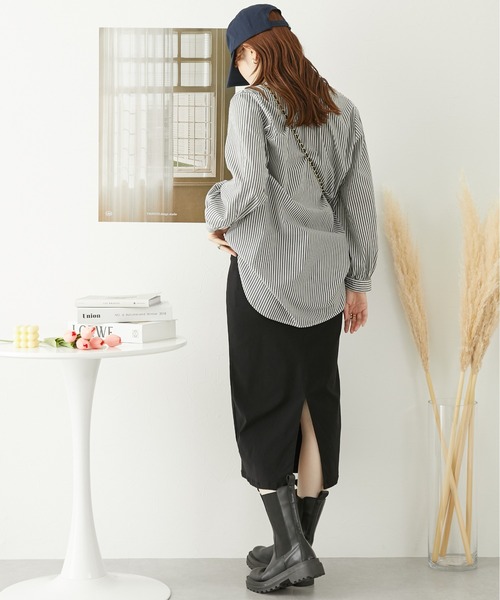 nissen(ニッセン)の「パール調ボタンブラウス(前後2WAY・袖2WAY)(シャツ/ブラウス・レディース・オフホワイト/ブラック/ボルドー・L/M)」の13枚目の写真