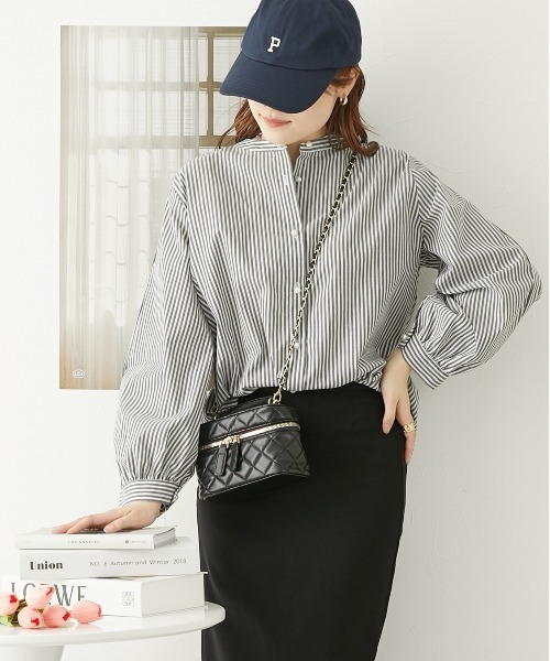 nissen(ニッセン)の「パール調ボタンブラウス(前後2WAY・袖2WAY)(シャツ/ブラウス・レディース・オフホワイト/ブラック/ボルドー・L/M)」の14枚目の写真