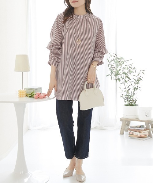 nissen(ニッセン)の「パール調ボタンブラウス(前後2WAY・袖2WAY)(シャツ/ブラウス・レディース・オフホワイト/ブラック/ボルドー・L/M)」の15枚目の写真