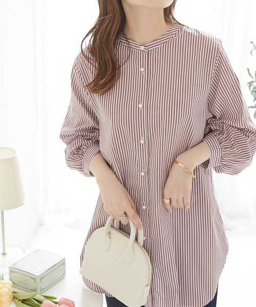 nissen(ニッセン)の「パール調ボタンブラウス(前後2WAY・袖2WAY)(シャツ/ブラウス・レディース・オフホワイト/ブラック/ボルドー・L/M)」の17枚目の写真