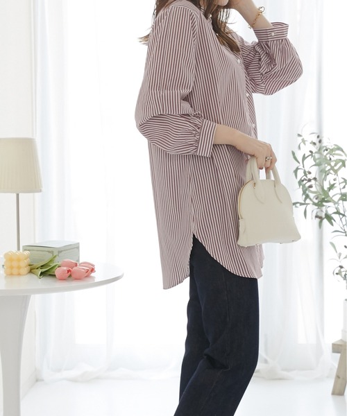 nissen(ニッセン)の「パール調ボタンブラウス(前後2WAY・袖2WAY)(シャツ/ブラウス・レディース・オフホワイト/ブラック/ボルドー・L/M)」の18枚目の写真