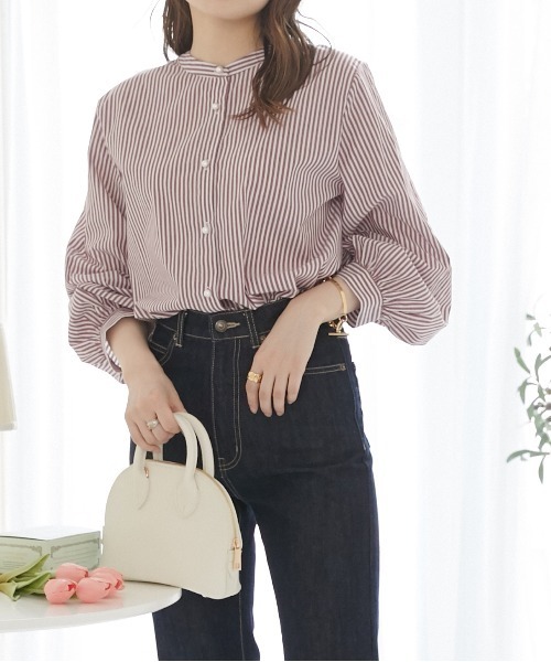 nissen(ニッセン)の「パール調ボタンブラウス(前後2WAY・袖2WAY)(シャツ/ブラウス・レディース・オフホワイト/ブラック/ボルドー・L/M)」の19枚目の写真