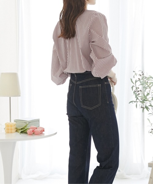 nissen(ニッセン)の「パール調ボタンブラウス(前後2WAY・袖2WAY)(シャツ/ブラウス・レディース・オフホワイト/ブラック/ボルドー・L/M)」の20枚目の写真