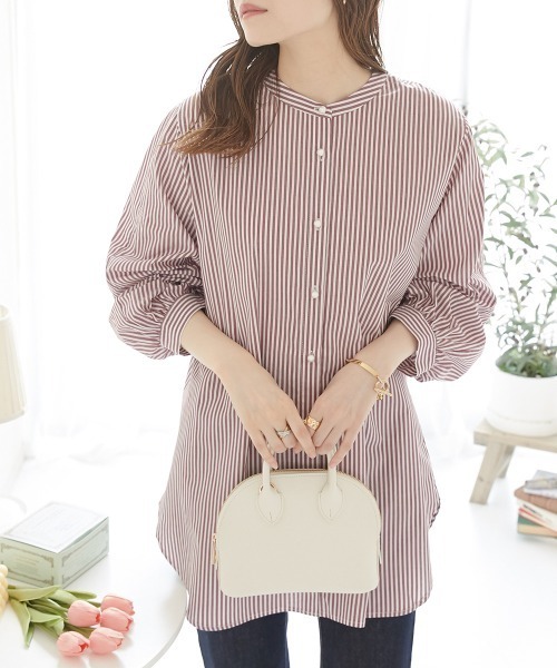 nissen(ニッセン)の「パール調ボタンブラウス(前後2WAY・袖2WAY)(シャツ/ブラウス・レディース・オフホワイト/ブラック/ボルドー・L/M)」の21枚目の写真