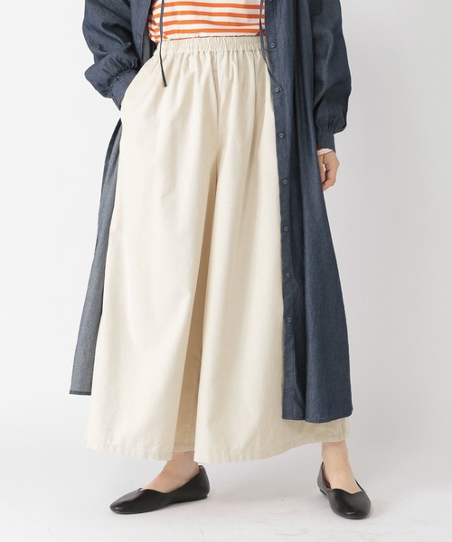 studio CLIP（スタディオクリップ）の「【マシンウォッシャブル/イージーケア】ケアコーデュロイスカーチョ（その他パンツ・レディース・オフホワイト/ネイビー/ベージュ・LARGE/MEDIUM）」の2枚目の写真