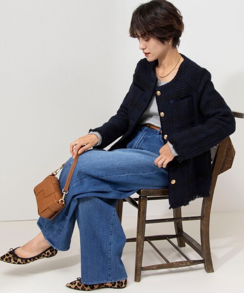 NOLLEY’S（ノーリーズ）の「◇【WEB限定】【john branigan/ジョン ブラニガン】ノーカラージャケット（ノーカラージャケット・レディース・ブルー系その他7/ブラック系その他3・FREE）」の9枚目の写真