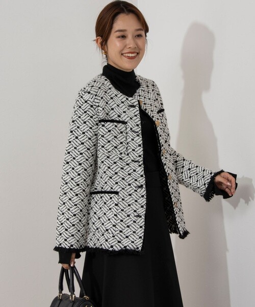 NOLLEY’S（ノーリーズ）の「◇【WEB限定】【john branigan/ジョン ブラニガン】ノーカラージャケット（ノーカラージャケット・レディース・ブルー系その他7/ブラック系その他3・FREE）」の16枚目の写真