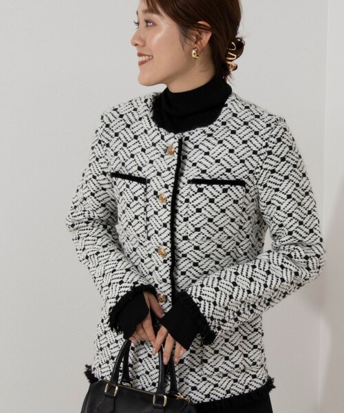 NOLLEY’S（ノーリーズ）の「◇【WEB限定】【john branigan/ジョン ブラニガン】ノーカラージャケット（ノーカラージャケット・レディース・ブルー系その他7/ブラック系その他3・FREE）」の18枚目の写真