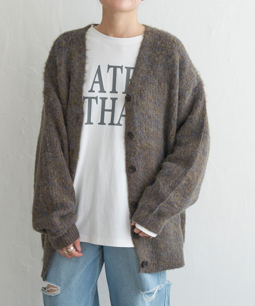 VENCEEXCHANGE(ヴァンスエクスチェンジ)の「ミックスVネック2WAYニットカーディガン(カーディガン/ボレロ・レディース・ブラウン/ブラック/ホワイト/グリーン・FREE)」の3枚目の写真