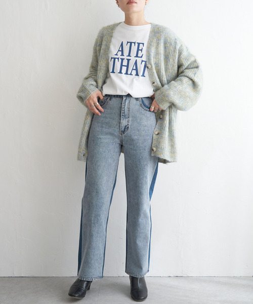 VENCEEXCHANGE(ヴァンスエクスチェンジ)の「ミックスVネック2WAYニットカーディガン(カーディガン/ボレロ・レディース・ブラウン/ブラック/ホワイト/グリーン・FREE)」の9枚目の写真