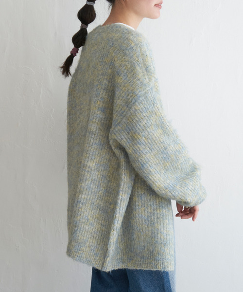 VENCEEXCHANGE(ヴァンスエクスチェンジ)の「ミックスVネック2WAYニットカーディガン(カーディガン/ボレロ・レディース・ブラウン/ブラック/ホワイト/グリーン・FREE)」の6枚目の写真