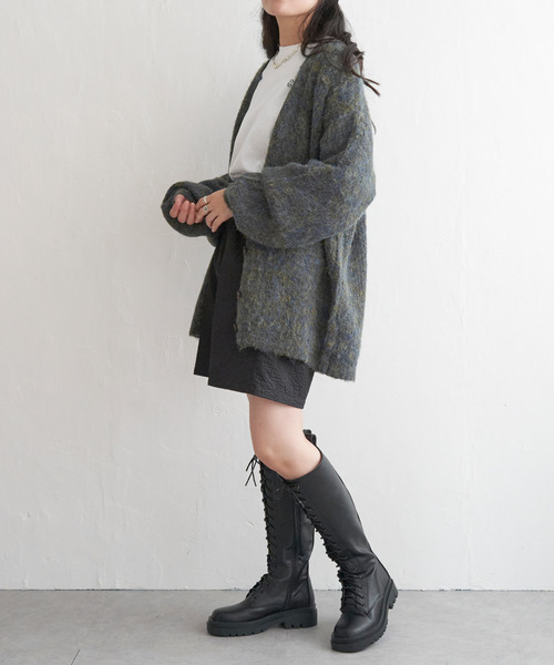 VENCEEXCHANGE(ヴァンスエクスチェンジ)の「ミックスVネック2WAYニットカーディガン(カーディガン/ボレロ・レディース・ブラウン/ブラック/ホワイト/グリーン・FREE)」の16枚目の写真