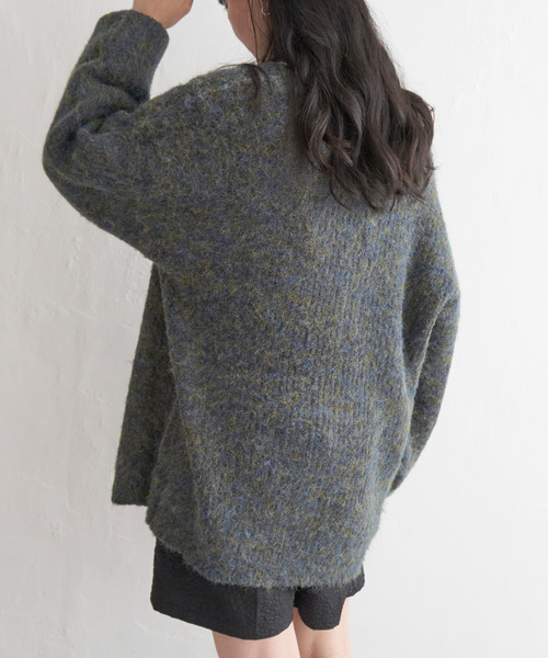 VENCEEXCHANGE(ヴァンスエクスチェンジ)の「ミックスVネック2WAYニットカーディガン(カーディガン/ボレロ・レディース・ブラウン/ブラック/ホワイト/グリーン・FREE)」の13枚目の写真