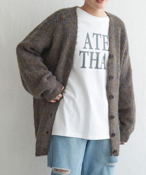 VENCEEXCHANGE(ヴァンスエクスチェンジ)の「ミックスVネック2WAYニットカーディガン(カーディガン/ボレロ・レディース・ブラウン/ブラック/ホワイト/グリーン・FREE)」の17枚目の写真