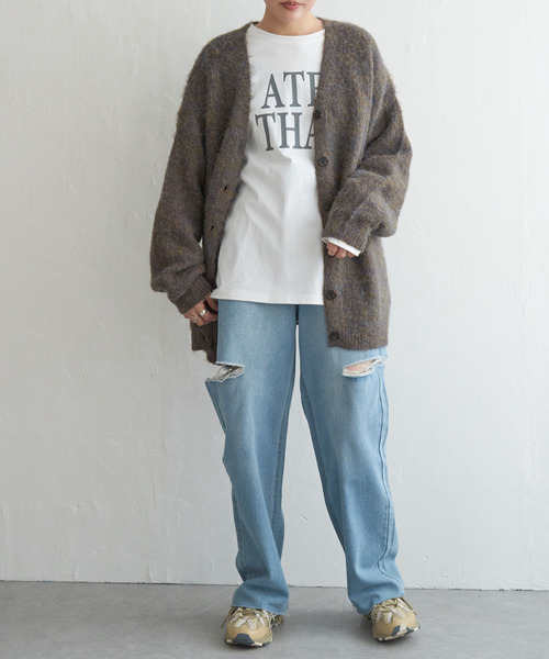 VENCEEXCHANGE(ヴァンスエクスチェンジ)の「ミックスVネック2WAYニットカーディガン(カーディガン/ボレロ・レディース・ブラウン/ブラック/ホワイト/グリーン・FREE)」の20枚目の写真