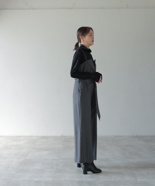 HERENCIA(ヘレンチア)の「ベルト付 ジャケットラペル サロペット(サロペット/オーバーオール・レディース・ベージュ系/グレー系その他/ブラック/ブラック系その他・FREE)」の15枚目の写真