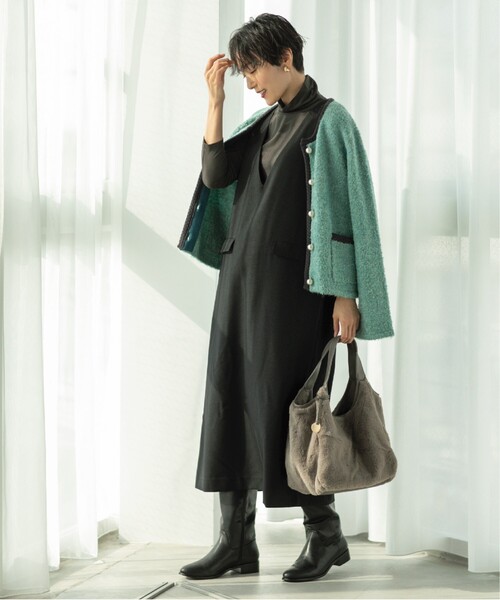 OPAQUE.CLIP(オペークドットクリップ)の「◆【フェイクファー/キルティング】くり手ミドルトートバッグ(トートバッグ・レディース・グレー/ベージュ系その他2/ブラック/チャコール/グリーン系その他3/ベージュ・00)」の21枚目の写真