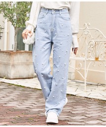 CHILLE | パール　デニムストレートパンツ(デニムパンツ)